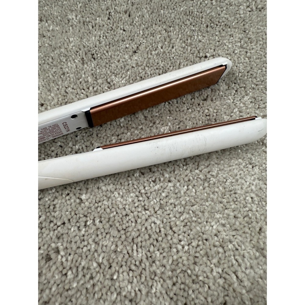 Conair CS221N 1" Double Ceramic Flat Iron Hair Straightener White Styling Tool - Picture 3 of 8